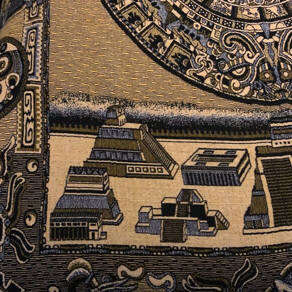 San Eduardo Mayan Aztec Calendar Woven Blanket Throw - Picture 3 of 6